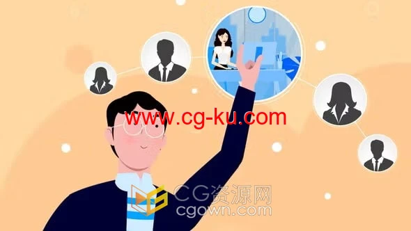 虚拟通讯2D角色技术人员业务组成MG动画介绍AE模板的图片1