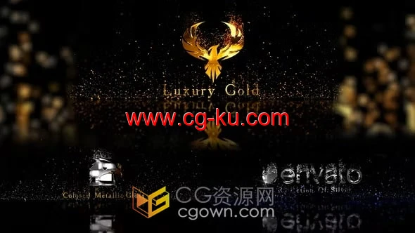 美丽闪亮金色粒子动画LOGO视频片头4K分辨率AE模板下载的图片1