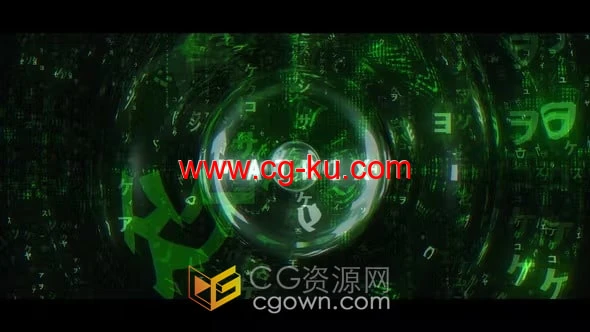 矩阵代码数字特效动画人工智能科幻技术宣传视频AE模板的图片1