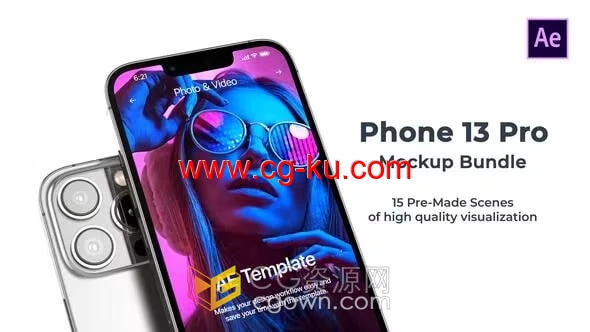 Phone 13 Pro Mockup AE模板App应用程序宣传介绍视频的图片1