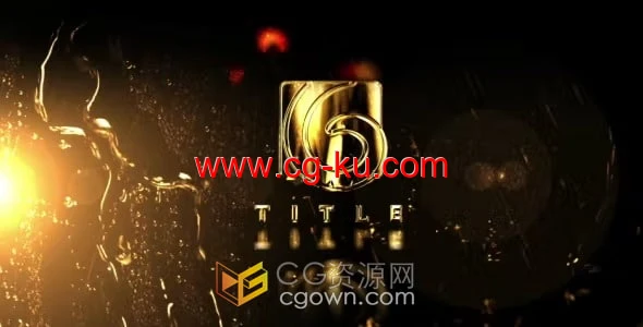 下雨天气玻璃流水动画LOGO视频片头AE模板下载的图片1