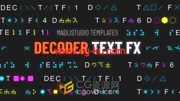 数字电影视频技术标题12种解码器文本动画-AE模板的图片1