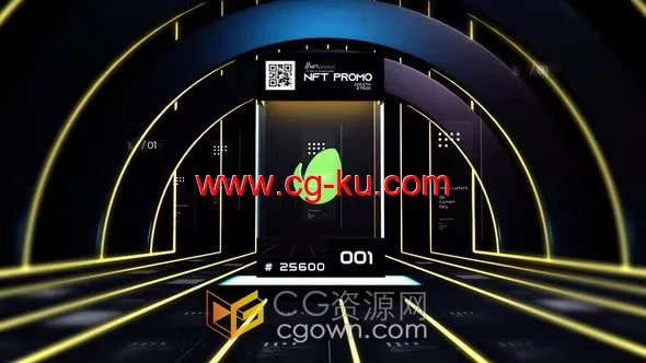 发光隧道口场景动画效果NFT标志介绍-AE模板的图片1