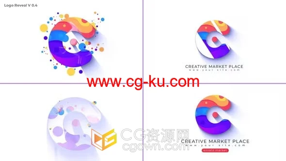 AE模板-彩色圆形元素遮罩标志LOGO片头动画的图片1