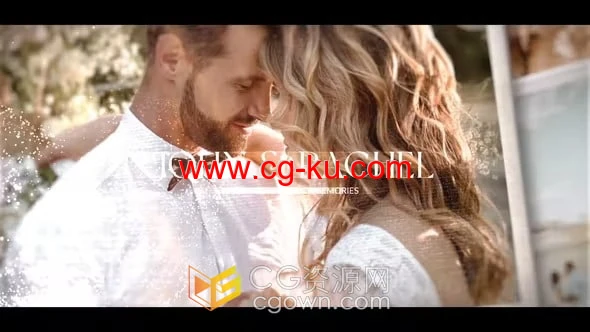 非常优雅美丽的流动光点粒子动画艺术相册AE婚礼视频模板的图片1