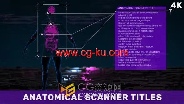 AE模板-3D解剖主题场景解剖扫描仪注释标题HUD UI粒子动画的图片1
