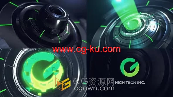科技感3D圆形场景动画LOGO视频片头AE模板下载的图片1