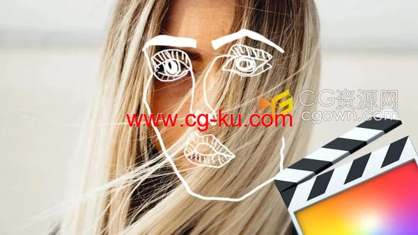 Disclosure Face Effect FCPX插件15种手绘脸部表情添加线条效果的图片1