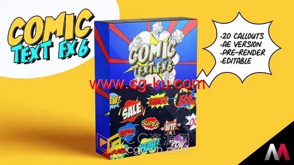 Comic Text FX AE模板20种卡通动漫风格综艺视频字幕动画效果的图片1