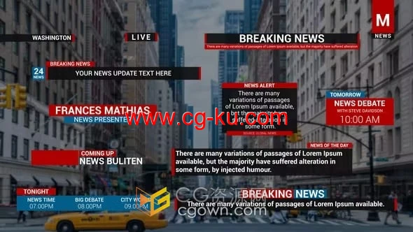 Broadcast Lower Thirds新闻频道栏目包装人名字幕条动画-PR模板的图片1
