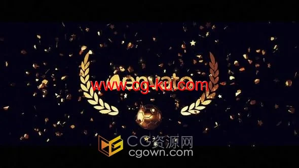 使用AE模板制作足球标志动画粒子碎块LOGO片头的图片1
