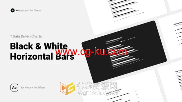 创建企业黑白水平条形图AE信息图表动画模板的图片1