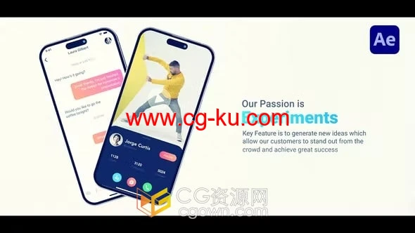 iPhone 14苹果手机3D模型动画演示APP适配26个场景AE模板的图片1