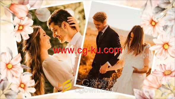 电子相册AE模板浪漫爱情婚礼照片幻灯片动画视频的图片1