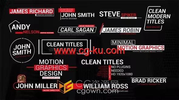 15组现代设计视频字幕介绍文字标题动画AE模板下载的图片1