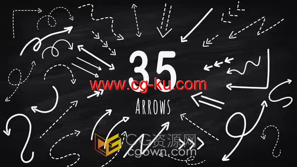35种涂鸦手绘箭头动画AE模板Hand Drawn Elements Arrows Pack的图片1