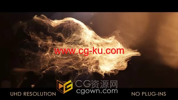 华丽金色粒子流体特效动画LOGO视频片头-AE模板下载的图片1