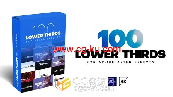 100 Lower Thirds AE模板一百组4K分辨率视频字幕文字标题动画的图片1