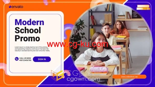 School Slideshow AE模板创建教育中心活动宣传视频的图片1