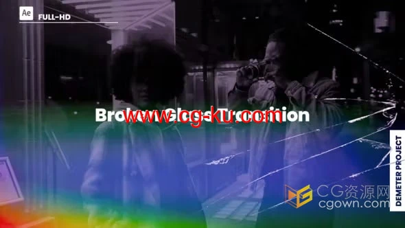 Broken Glass Transition AE模板10种破碎玻璃故障风格视频转场过渡的图片1