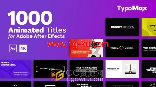 TypoMax 1000 Animated Title AE模板上千种文字标题排版视频字幕条动画的图片1