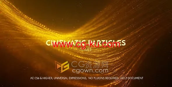 Cinematic Particles Titles AE模板金色线条粒子背景宣传视频片头的图片1