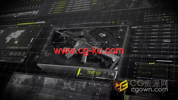 HUD界面宣传介绍科技或者军事视频动画制作-AE模板的图片1