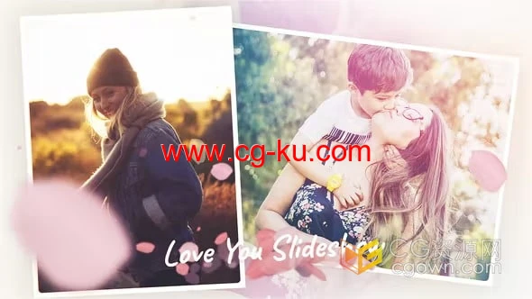 Love Romantic Slideshow AE模板玫瑰花瓣浪漫视频照片相册动画的图片1