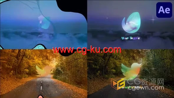 抽象液体遮罩动画闪耀LOGO视频片头-AE模板下载的图片1