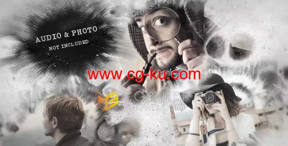 滴墨晕染遮罩动画独特艺术相册史诗墨水风格幻灯片-AE模板的图片1