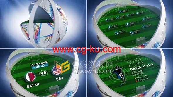 World soccer Package世界杯足球赛事直播视频包装-AE模板的图片1