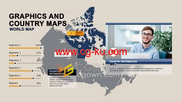 信息图形地图背景指针图表动画-AE模板下载的图片1