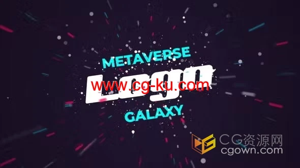 VR虚拟现实元界粒子动画网络空间logo标志-AE模板的图片1