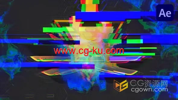 3D畸变动画科技冲击波效果军事数字游戏主题LOGO-AE标志模板的图片1