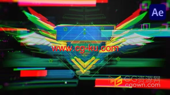 赛博朋克标志3D游戏介绍片头动画-AE模板的图片1