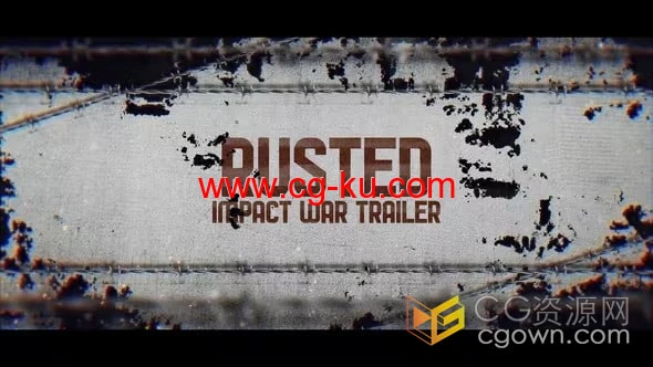 AE模板-镜头冲击生锈动画历史战争电影预告片Rusted Impact War Trailer的图片1