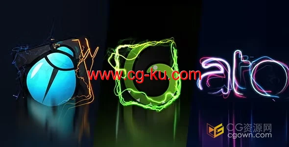 能量电流特效LOGO视频片头3种效果-AE模板下载的图片1