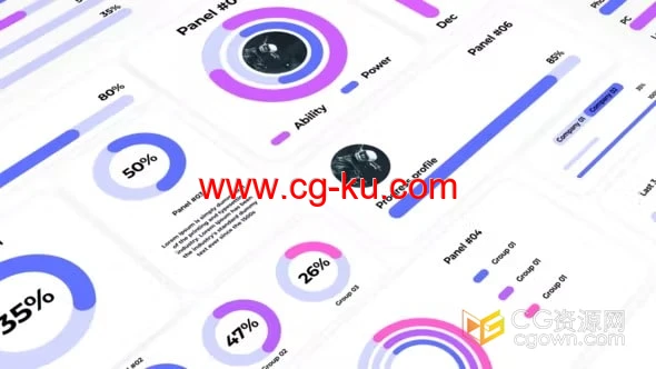 创意简约信息图表面板数据可视化展示动画效果-AE模板的图片1