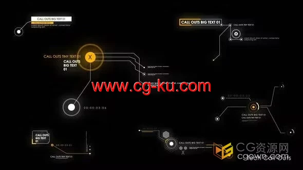 高科技全息技术呼出文字标题视频字幕-AE模板的图片1