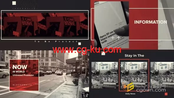 AE模板-时政新闻频道包装片头直播节目信息报道介绍开场的图片1