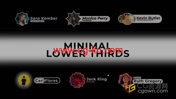 创意不规则图形头像社交媒体宣传标题栏动画AE视频文字模板的图片1