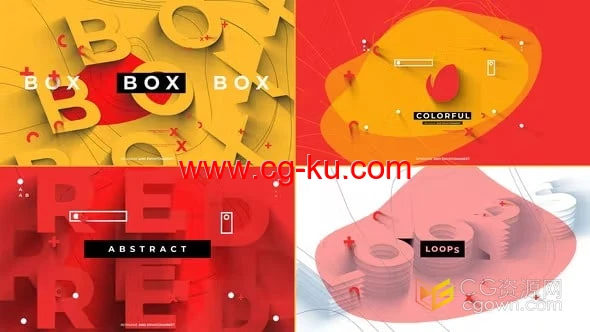 AE模板-创意时尚文字片头抽象多彩文本介绍动画的图片1