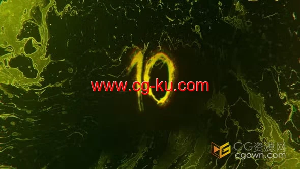 PR与AE模板-像素化流光效果倒数标志惊悚片恐怖电影视频10秒倒计时的图片1