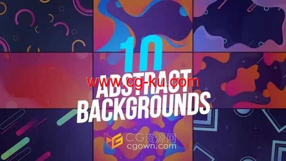 10个抽象图形动画卡通背景视频效果-AE模板下载的图片1