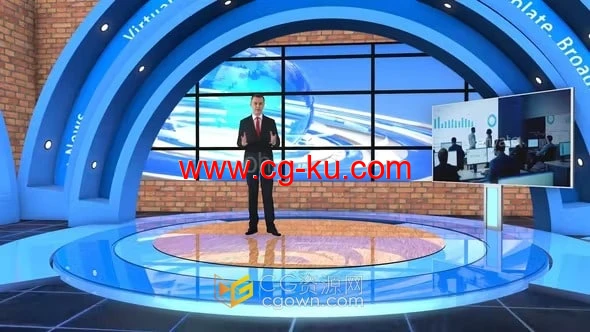 Virtual Studio Set 1002 AE模板三维虚拟演播室场景设计工程的图片1