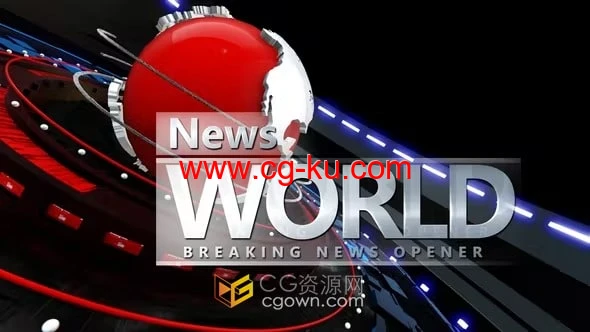 3D模型场景动画电视新闻频道视频片头制作-AE模板下载的图片1