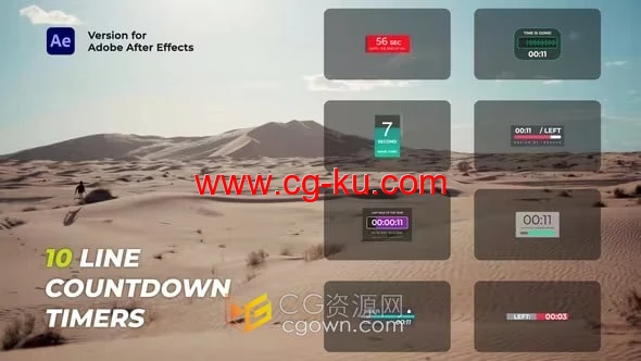 AE模板-带有线条设计的倒数计时器销售倒计时进度条运动界面等 AE模板-带有线条设计的倒数计时器销售倒计时进度条运动界面等的图片1