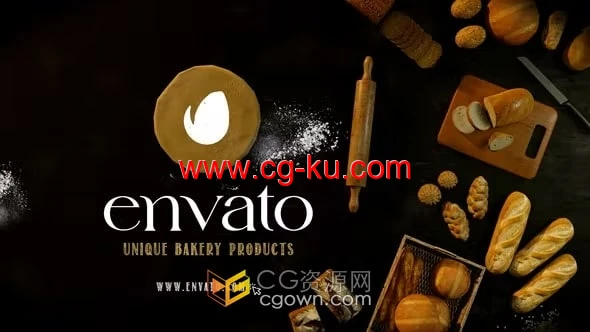 AE模板-烘焙产品介绍面包制作3D场景烹饪包点美食宣传包装片头的图片1