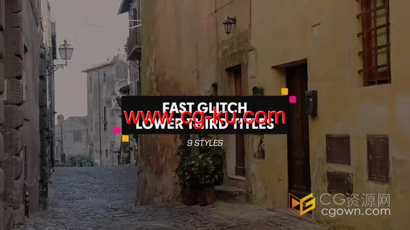 彩色字符故障动画文字标题视频字幕条效果-AE模板的图片1