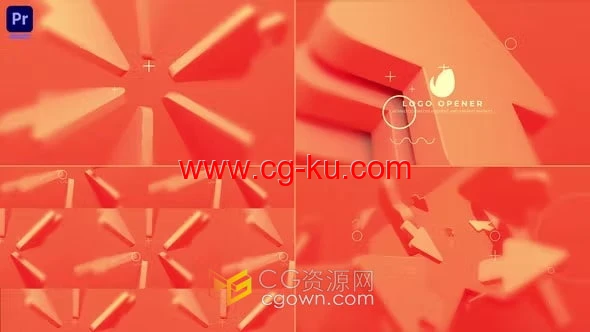箭头图形场景背景演绎LOGO视频片头-PR模板下载的图片1